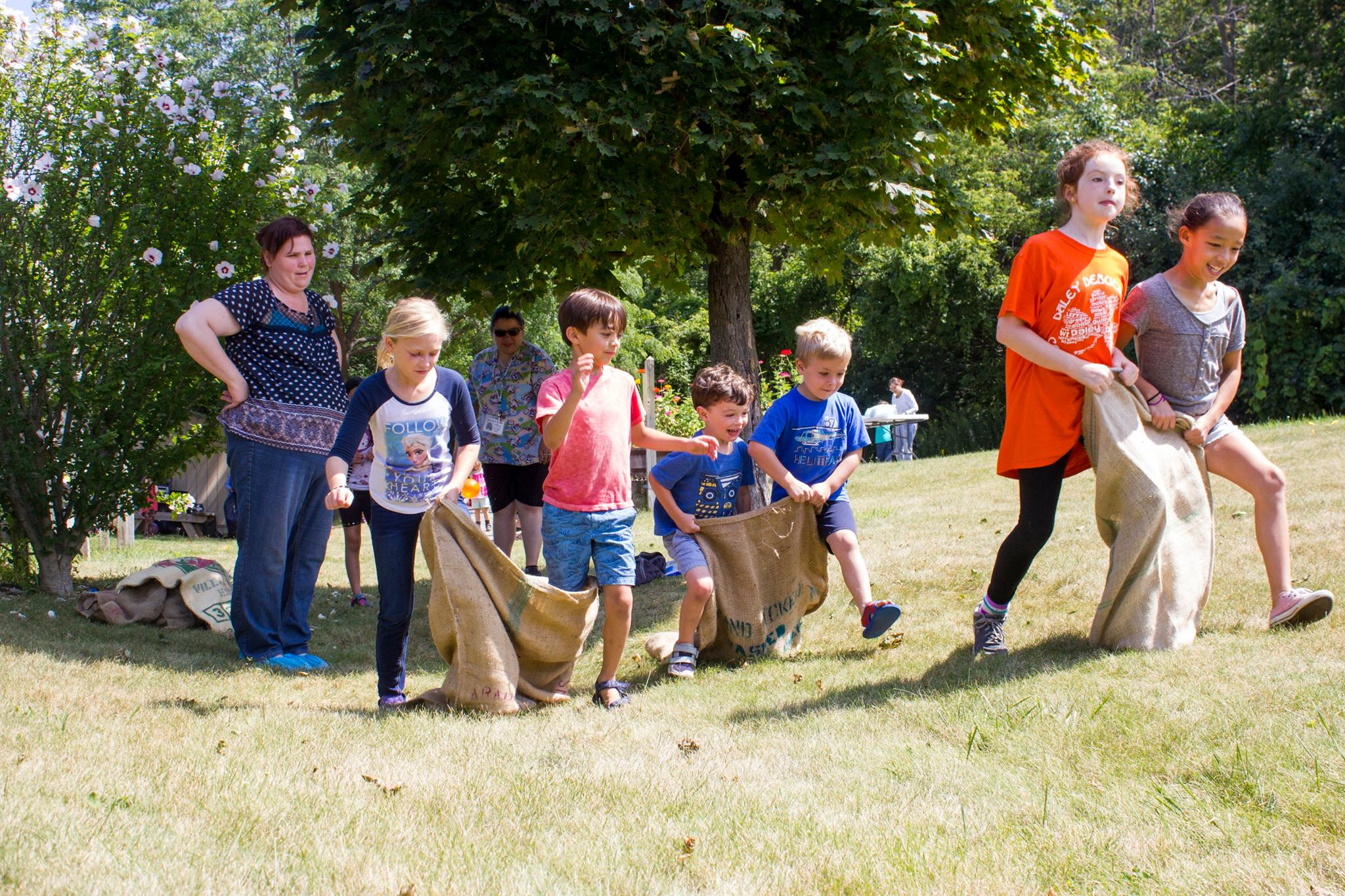 camp sack race